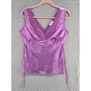 Y2K Tank Top Womens Medium Sleeveless Purple Fairy 90s Vintage George Stretch